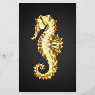 Polygonales Gold-Seepferd Briefpapier