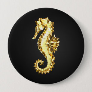 Polygonales Gold-Seepferd Button