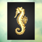 Polygonales Gold-Seepferd Fensteraufkleber (Blatt 3)