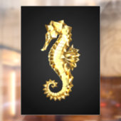 Polygonales Gold-Seepferd Fensteraufkleber (Blatt 2)