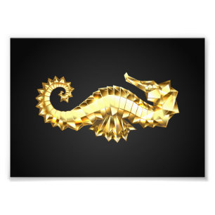 Polygonales Gold-Seepferd Fotodruck