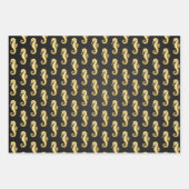 Polygonales Gold-Seepferd Geschenkpapier Set (Vorderseite 3)
