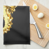 Polygonales Gold-Seepferd Geschirrtuch (Viertel Falte)