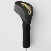 Polygonales Gold-Seepferd Golf Headcover (angewinkelt)