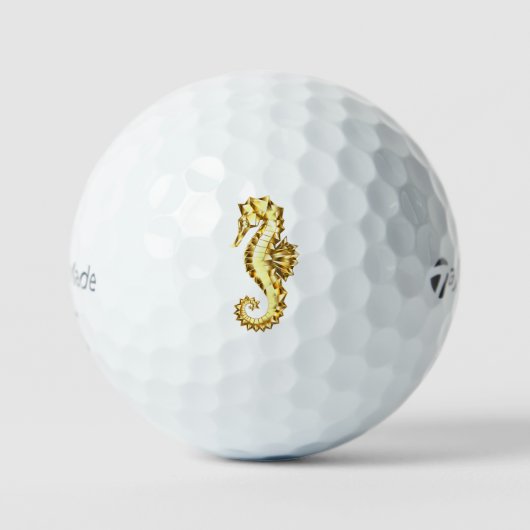 Polygonales Gold-Seepferd Golfball (Vorderseite)