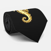 Polygonales Gold-Seepferd Krawatte (Gerollt)