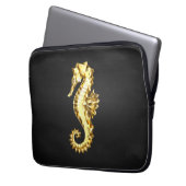 Polygonales Gold-Seepferd Laptopschutzhülle (Vorderseite Links)