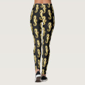 Polygonales Gold-Seepferd Leggings (Rückseite)