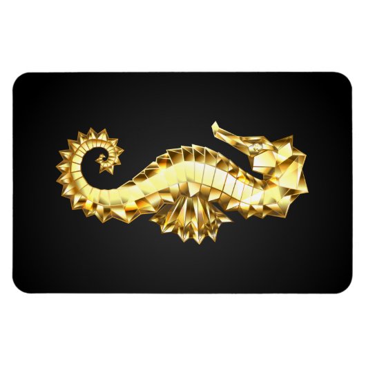 Polygonales Gold-Seepferd Magnet (Horizontal)