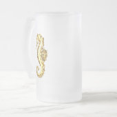 Polygonales Gold-Seepferd Mattglas Bierglas (Vorderseite Links)