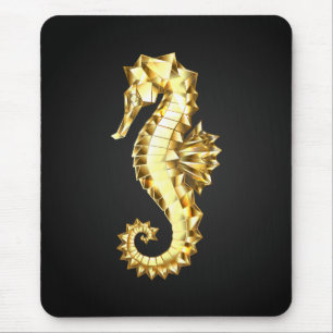 Polygonales Gold-Seepferd Mousepad