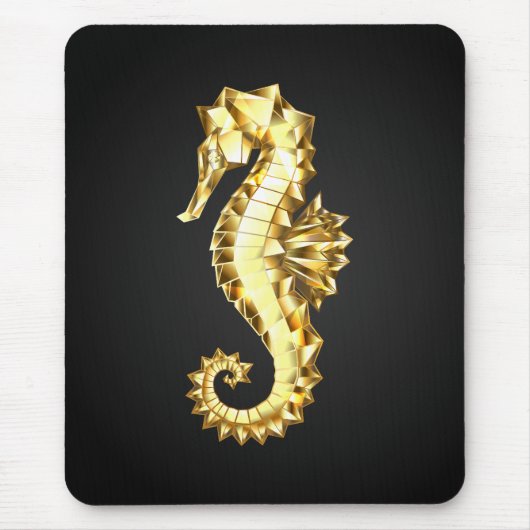 Polygonales Gold-Seepferd Mousepad (Vorne)
