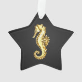 Polygonales Gold-Seepferd Ornament (Rückseite)