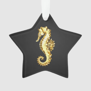Polygonales Gold-Seepferd Ornament