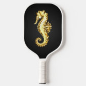 Polygonales Gold-Seepferd Pickleball Schläger (Rückseite)