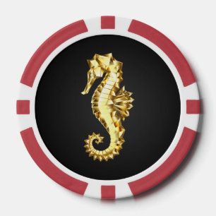 Polygonales Gold-Seepferd Pokerchips
