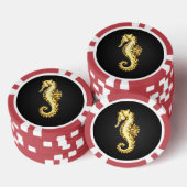 Polygonales Gold-Seepferd Pokerchips (Stapel)