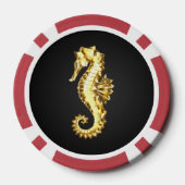 Polygonales Gold-Seepferd Pokerchips (Rückseite)