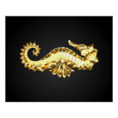 Polygonales Gold-Seepferd Poster (Vorderseite)