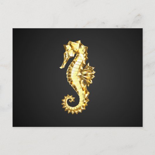 Polygonales Gold-Seepferd Postkarte (Vorderseite)