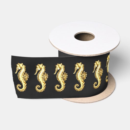 Polygonales Gold-Seepferd Satinband (Spule)
