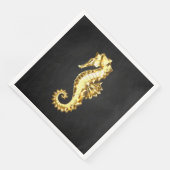 Polygonales Gold-Seepferd Serviette (Ecke)