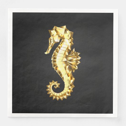 Polygonales Gold-Seepferd Serviette (Vorderseite)