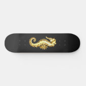 Polygonales Gold-Seepferd Skateboard (Horizontal)