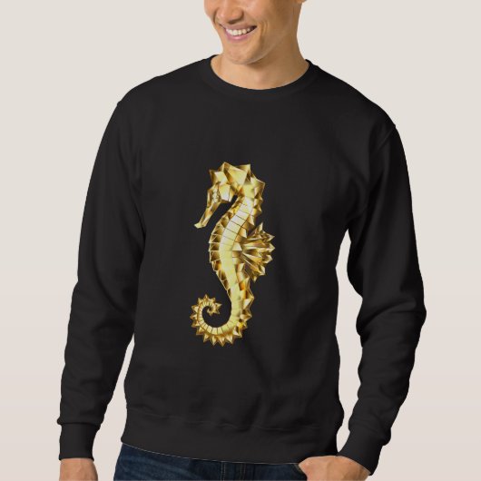 Polygonales Gold-Seepferd Sweatshirt (Vorderseite)