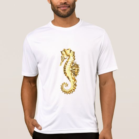 Polygonales Gold-Seepferd T-Shirt (Vorderseite)