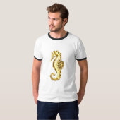 Polygonales Gold-Seepferd T-Shirt (Vorne ganz)