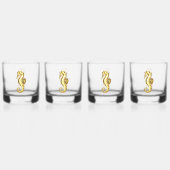 Polygonales Gold-Seepferd Whiskyglas (Hinten)