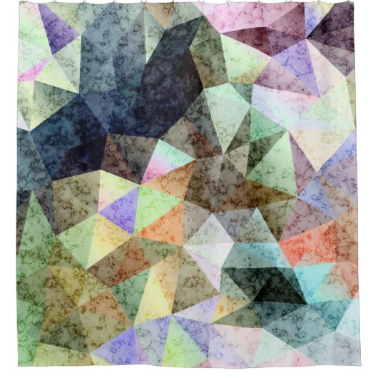 Polygonales Marmormuster Duschvorhang (Vorderseite)