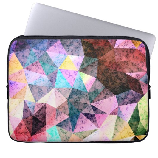 Polygonales Marmormuster Laptopschutzhülle (Vorderseite)