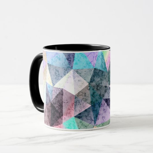 Polygonales Marmormuster Tasse (Vorderseite Links)