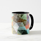 Polygonales Marmormuster Tasse (VorderseiteRechts)