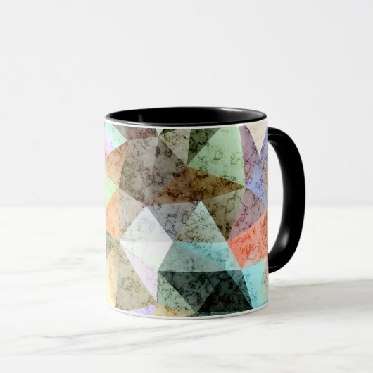 Polygonales Marmormuster Tasse (VorderseiteRechts)