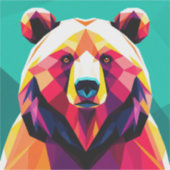 Polygonbär mit Abstraktem Stil Aufkleber (Vorderseite)