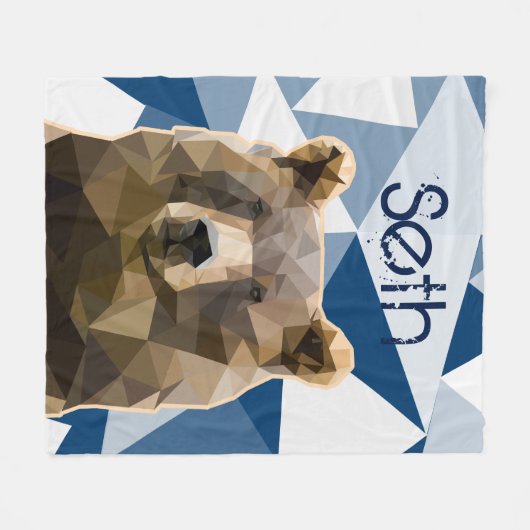 Polygonbär Personalisiert Fleecedecke (Vorderseite (Horizontal))