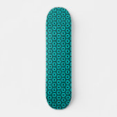 Polygone v1 - Schwarz und Cyan Skateboard (Vorne)