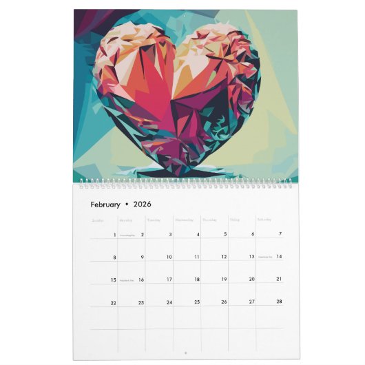 Polygoner Kunst Kalender (Feb 2026)