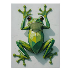 Polygonischer Frosch nach oben Poster