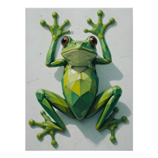 Polygonischer Frosch nach oben Poster (Vorderseite)