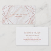 Polygonrahmen auf rosa Marmor Visitenkarte (Vorne/Hinten)