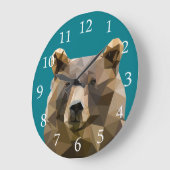 Polygons Bear Custom Große Wanduhr (Winkel)