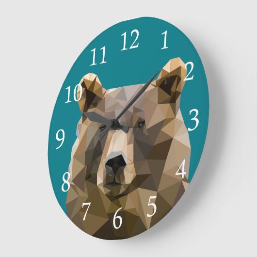 Polygons Bear Custom Große Wanduhr (Winkel)