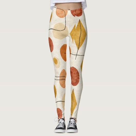 Polygons Linien Kreise Nahtloses Muster Leggings (Vorderseite)