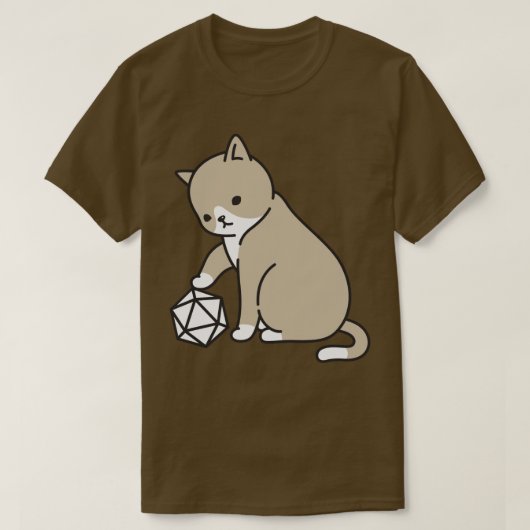 Polyhedral D20 Würfel und Katzen T-Shirt (Design vorne)