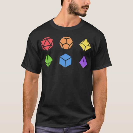Polyhedral Dice Set LGBT Prix Tabletop RPG-Stand T-Shirt (Vorderseite)