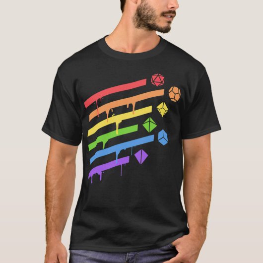 Polyhedral Dice Set Rainbow LGBT Pride - standard T-Shirt (Vorderseite)